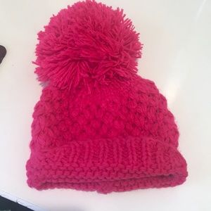 Bright pink beanie!